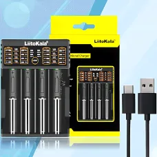 Зарядний пристрій LiitoKala Lii-402 для 4-х 18650 з функцією Power Bank, 4 канали, швидке заряджання 2 А