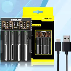 Зарядний пристрій LiitoKala Lii-402 для 4-х 18650 з функцією Power Bank, 4 канали, швидке заряджання 2 А