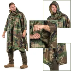 Дощовик Raincoat AND-1, накидка від дощу 3 в 1: плащ намету пончо, 200 х 150 см, камуфляж
