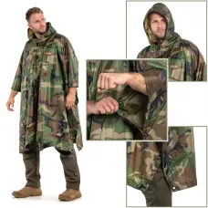 Дощовик Raincoat AND-1, накидка від дощу 3 в 1: плащ намету пончо, 200 х 150 см, камуфляж