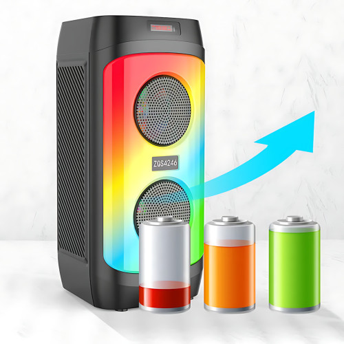Портативная Bluetooth-колонка ZQS4246, стерео звук 30 Вт, LED-подсветка, микрофон, FM-радио, эквалайзер - фото 5