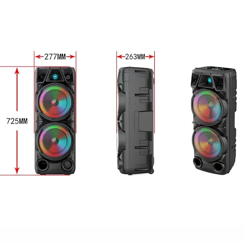 Портативна акустична система, музична Bluetooth колонка ZQS8210 з пультом і мікрофоном, на колесах - фото 8