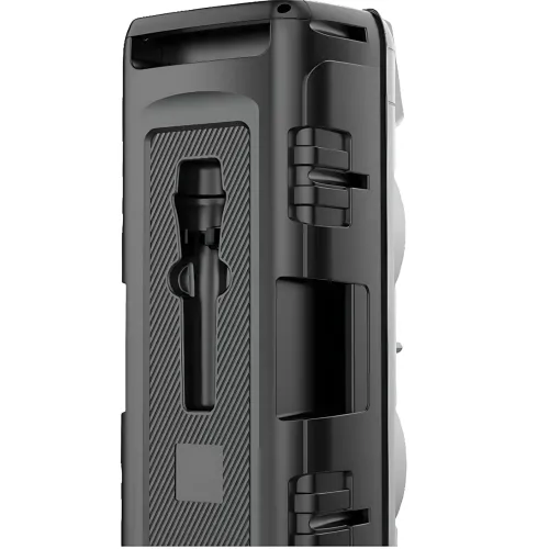 Портативна акустична система, музична Bluetooth колонка ZQS8210 з пультом і мікрофоном, на колесах - фото 7