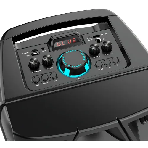 Портативная акустическая система, музыкальная Bluetooth колонка ZQS8210 с пультом и микрофоном, на колесах - фото 5