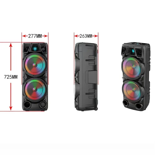 Портативная акустическая система, музыкальная Bluetooth колонка ZQS8210 с пультом и микрофоном, на колесах - фото 8