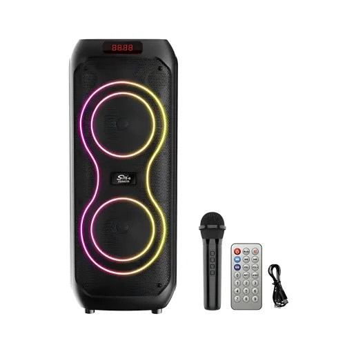 Портативна колонка SING-E ZQS8255 з караоке, Bluetooth, 40 Вт, 12 динамік, RGB-підсвітка, FM-радіо - фото 9