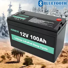 Літій-залізо-фосфатний акумулятор ENERSUN LiFePO4 12.8 В 100 А·год з BMS і Bluetooth, 1.28 кВт, для ДБЖ AUMOON