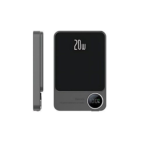 Магнітна бездротова зарядка, PowerBank Q9 10000 mAh з технологією MagSafe, дисплей з індикацією заряду Білий - фото 8
