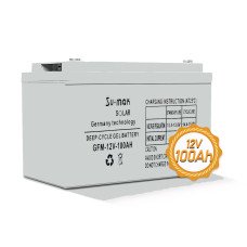 Акумулятор гелевий SU-MAK GEL Battery 100 Ah 12 V, офіційний тяговий акб, для solar панелей GFM100