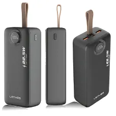Power bank LENYES PX387D 30000mAh 22.5W з LED-дисплеєм, підтримкою швидкого заряджання
