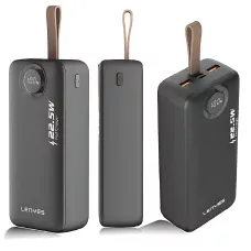 Power bank LENYES PX387D 30000mAh 22.5W с LED дисплеем, поддержкой быстрой зарядки