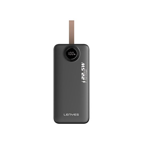 Lenyes PXD487D – мощный повербанк 40 000 мАч с LED-дисплеем и встроенными кабелями Type-C и Lightning, 22.5W