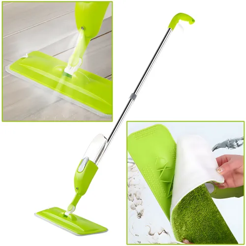 Швабра Healthy Spray Mop с емкостью для воды и распылителем, разборная швабра Спрей моп, зеленый