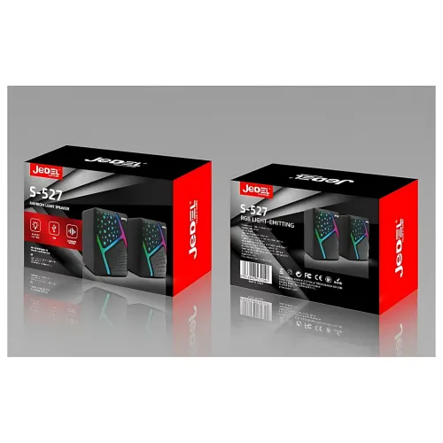 Колонки для PC 2.0 USB Jedel S-527, компактная акустическая настольная система для ПК, 6 Вт с подсветкой - фото 10