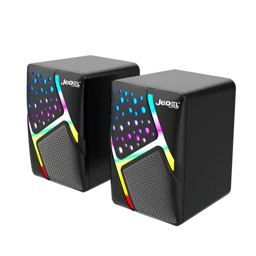 Колонки для PC 2.0 USB Jedel S-527, компактная акустическая настольная система для ПК, 6 Вт с подсветкой - фото 3