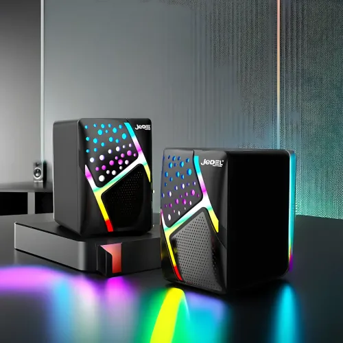 Колонки для PC 2.0 USB Jedel S-527, компактная акустическая настольная система для ПК, 6 Вт с подсветкой