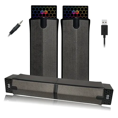 Саундбар JEDEL S562 — стерео 6 Вт, Колонки для PC 2.0 USB, RGB-підсвітка, AUX