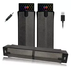 Саундбар JEDEL S562 – стерео 6 Вт, Колонки для PC 2.0 USB, RGB-подсветка, AUX