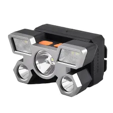 Налобный фонарь HEAD LIGHT с 5 яркими светодиодами и встроенным аккумулятором 18650