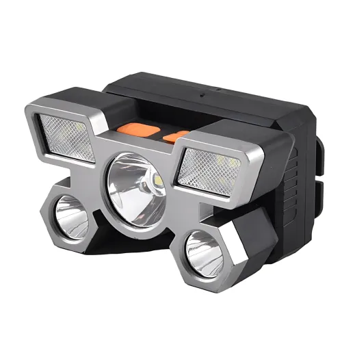 Налобний ліхтар HEAD LIGHT з 5 яскравими світлодіодами та вбудованим акумулятором 18650 - фото 2