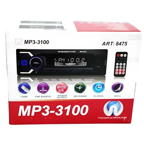 Автомагнітола RIAS 3100 1DIN — Bluetooth, 2xUSB, microSD, AUX, FM, 4x50W + Пульт ДК - фото 9