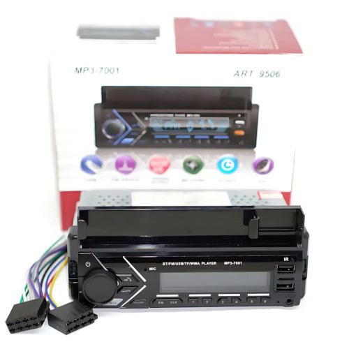 Автомагнитола MP3 7001 BT с держателем для телефона – 1DIN, Bluetooth, FM, USB, AUX, 45W x 4, RGB-подсветка - фото 4
