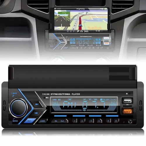 Автомагнитола MP3 7001 BT с держателем для телефона – 1DIN, Bluetooth, FM, USB, AUX, 45W x 4, RGB-подсветка