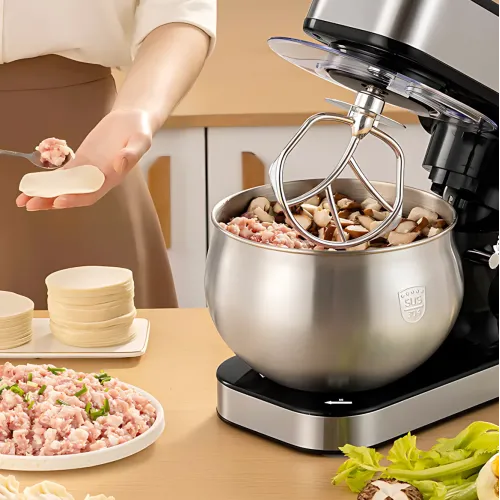 Кухонний міксер Zepline ZP-137, 4 в 1, потужність 3500 Вт, чаша 7 л, 6 швидкостей, червоний - фото 8