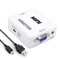 Конвертер HDMI to VGA с аудио 3.5 мм, 1080P, питание от HDMI