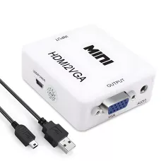 Конвертер HDMI to VGA з аудіо 3.5 мм, 1080P, живлення від HDMI
