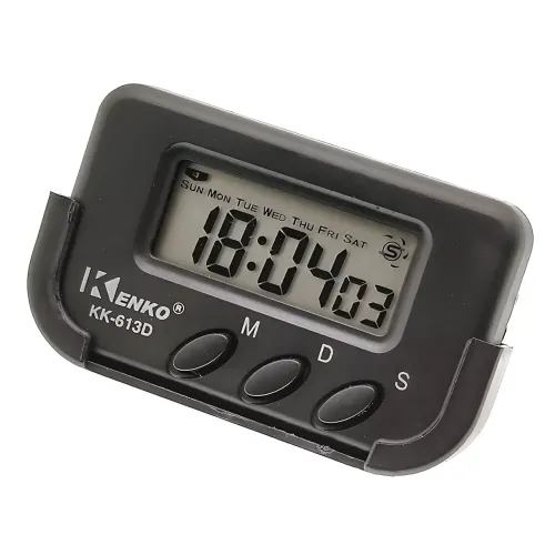 Автомобільний годинник із секундоміром KK-613D з LCD-дисплеєм, будильником і таймером, кріплення на липучці - фото 5