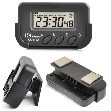 Автомобильные часы с секундомером KK-613D с LCD дисплеем, будильником и таймером, крепление на липучке