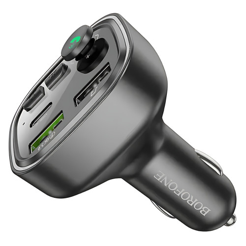 Автомобильный FM-трансмиттер Borofone BC48 Broad – Bluetooth 5.0, QC3.0, 2xUSB, Type-C 18W, TF-карта - фото 3
