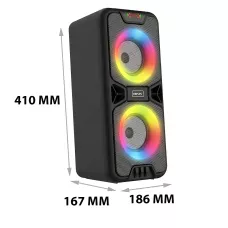 Портативна Bluetooth-колонка BKK B86 — 20 Вт, LED-підсвітка, FM-радіо, USB, TF, AUX, MIC, акумулятор 3000 мА
