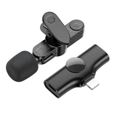 Бездротовий петельний мікрофон Borofone IP BFK12 Trophy Lavalier, 2.4 ГГц, Lightning, 70 мА·год