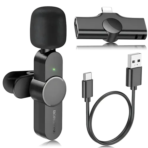 Бездротовий петельний мікрофон Borofone IP BFK12 Trophy Lavalier, 2.4 ГГц, Lightning, 70 мА·год