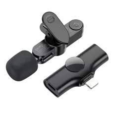 Бездротовий петельний мікрофон Borofone IP BFK12 Trophy Lavalier, 2.4 ГГц, Lightning, 70 мА·год