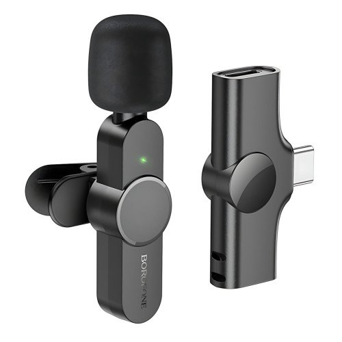 Беспроводной петличный микрофон Borofone IP BFK12 Trophy Lavalier, 2.4 ГГц, Lightning, 70 мАч - фото 3