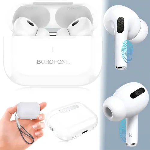 Bluetooth Гарнітура Borofone BW59 True з кейсом, бездротові навушники із сенсорним керуванням