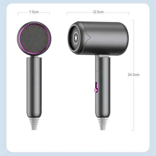 Фен для волосся складаний стайлер Air Blower LY-811, потужність 1800 Вт, 3 швидкості, іонізація, сірий - фото 7