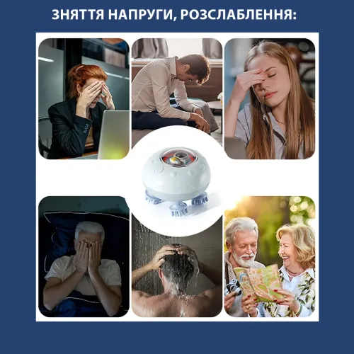 Бездротовий масажер для голови AND XL-1234, глибокий масаж, 3 режими, USB-зарядка, силіконові насадки - фото 8