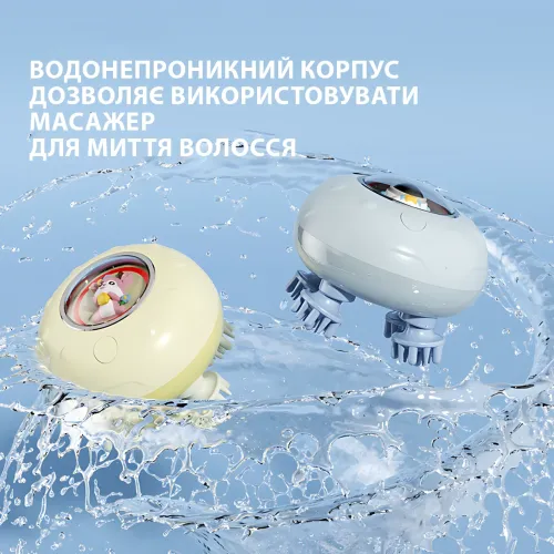 Бездротовий масажер для голови AND XL-1234, глибокий масаж, 3 режими, USB-зарядка, силіконові насадки - фото 3