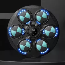 Боксерский тренажер LY-737 с музыкой, RGB-подсветкой и перчатками, настенный, 41.5×41.5 см