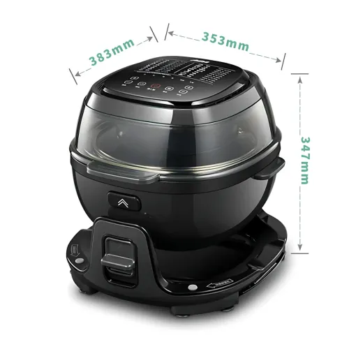 Smart-аерогриль Zepline ZP-140, аерофритюр 10 л, 4000 Вт, 18 програм, сенсорне керування, чорний Сірий - фото 10