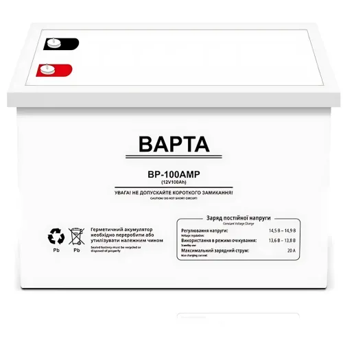 Гелевый аккумулятор BAPTA BP-100AMP 12В 100Ач – 22,5 кг, M8, 1800 циклов - фото 2