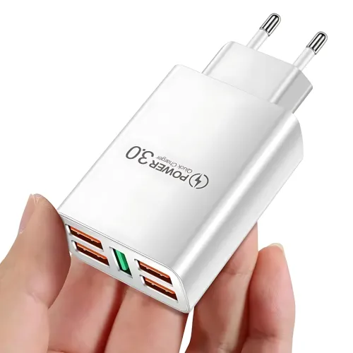 Зарядний пристрій Travel Charger 27-52, 220 В 3,5 А QC3.0 USBx5 — 5 портів, Quick Charge 3.0, 100-240V, білий - фото 7