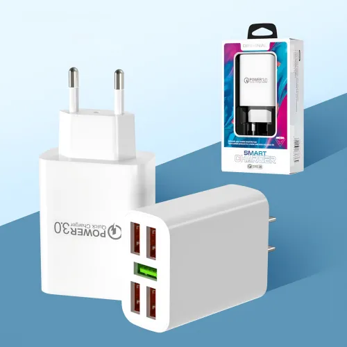 Зарядний пристрій Travel Charger 27-52, 220 В 3,5 А QC3.0 USBx5 — 5 портів, Quick Charge 3.0, 100-240V, білий