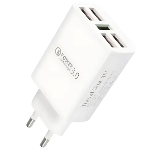 Зарядний пристрій Travel Charger 27-52, 220 В 3,5 А QC3.0 USBx5 — 5 портів, Quick Charge 3.0, 100-240V, білий - фото 4
