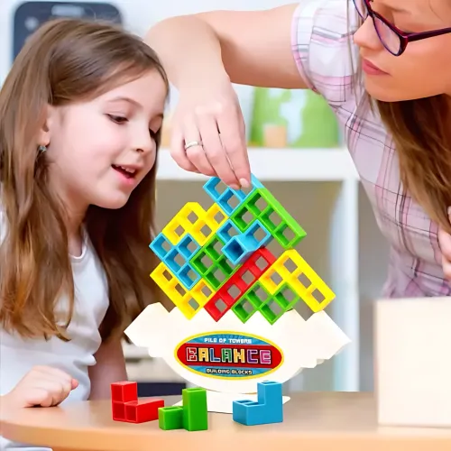Настільна гра Tetris Tower ART-0491 — балансувальна вежа, 16 блоків, пластикові тетраміно, сімейна гра - фото 10