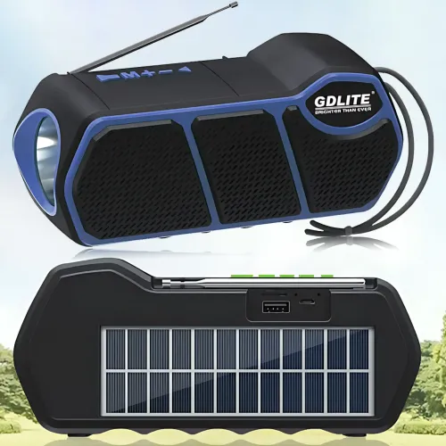 Портативна колонка із сонячною батареєю та ліхтарем CCLAMP CL-823 — Bluetooth, USB, SD, FM, 5 Вт, 1500 мА·год